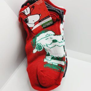 Peanuts Snoopy Christmas Women's No Show Socks, Set of 10 Size 4-10 NWT